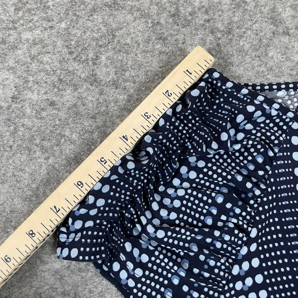 Tommy Hilfiger Womens Medium Navy White Dot Stretch Short Sleeve Top - Picture 10 of 10